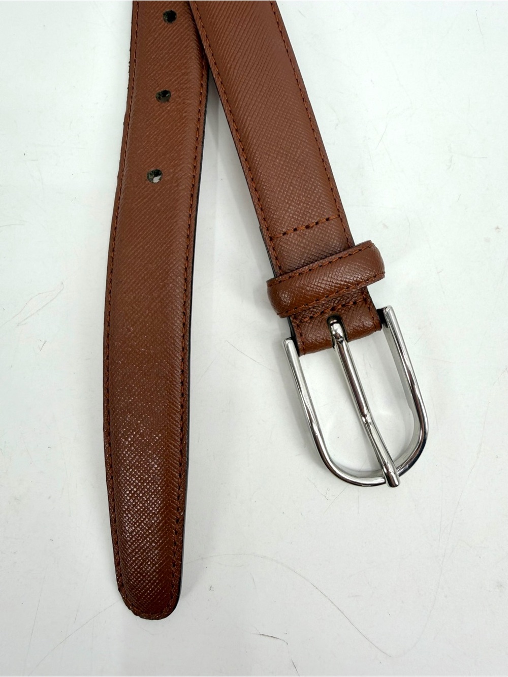 Brooks Brothers 346 Belt Womens L Brown Genuine Leather Made in Italy Classic